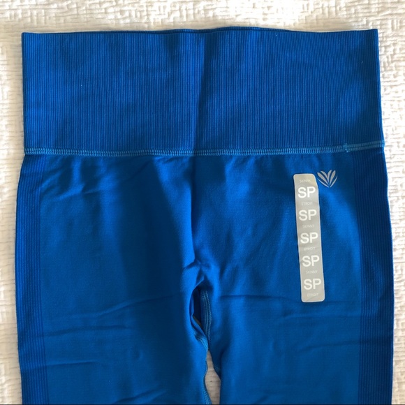 Capri High Waisted Workout Leggings Pants Blue - Picture 2 of 4